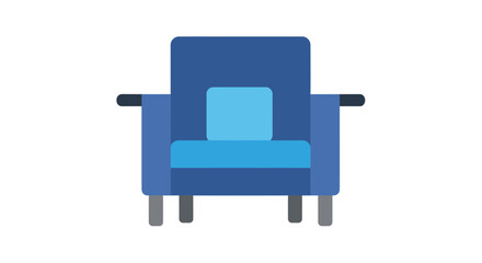 Simplified blue armchair