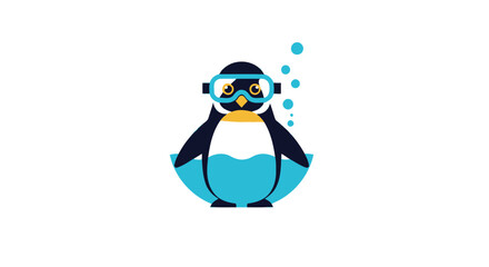 Diving penguin icon