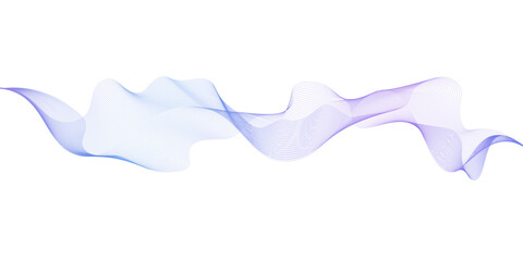 Modern abstract glowing wave background. Dynamic flowing wave lines design element. Futuristic technology and sound wave pattern. PNG file.