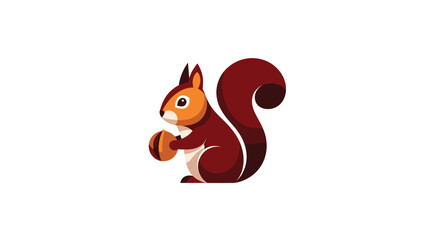 Cartoon squirrel holding nut