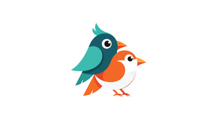 Stylized avian couple
