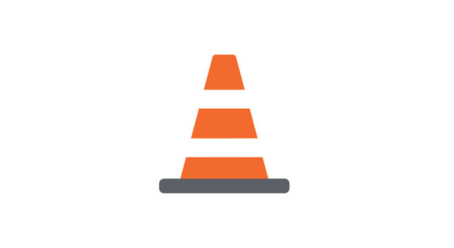 Orange traffic cone with white stripes