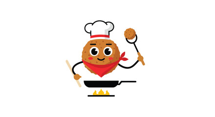 Cheerful meatball chef