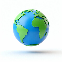 Fototapeta premium World 3D icon illustration isolated on a white background, symbolizing global travel, international exploration, geography, and tourism concepts