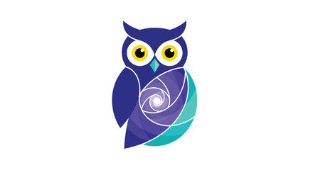 Abstract owl with spiral body