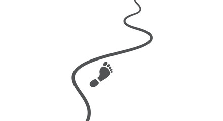 Winding path with footprint