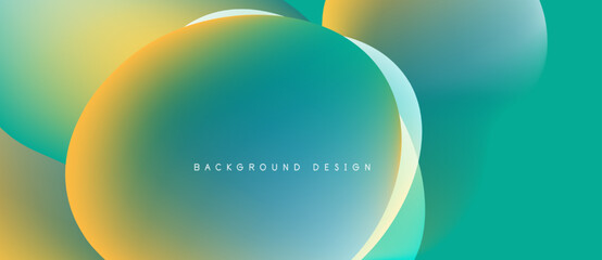 Abstract fluid shapes blend, creating vibrant gradient background. Warm yellows transition into cool blues, offering modern aesthetic.