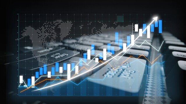A visually striking representation of financial growth, featuring stock market graphs overlaid on a keyboard, emphasizing data analysis and economic trends in the digital realm. Copula - Powered by Adobe