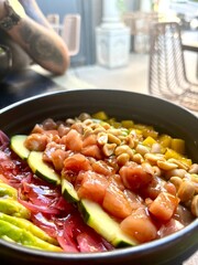 fresh poke with salmon