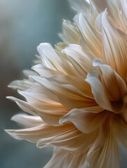 Fototapeta premium Textured flower petals dance in the breeze with soft flaring, creating a serene and delicate atmosphere during a quiet afternoon in the garden, inviting a sense of calm and beauty