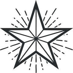 Obraz premium Geometric vector illustration of a star with burst rays, ideal for decorative design and branding projects