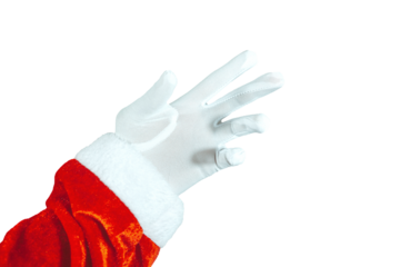 Santa Claus Hand in White Glove