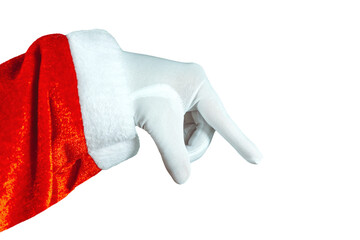 Santa Claus Hand Pointing Down Isolated