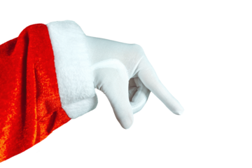 Santa Claus Hand Pointing Down Isolated