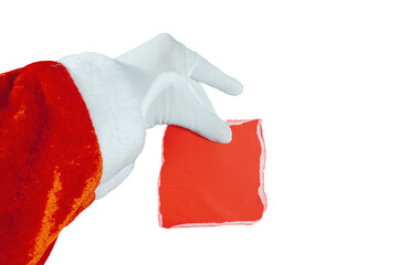 Santa Claus Holding Red Paper Note