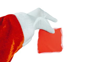 Santa Claus Holding Red Paper Note