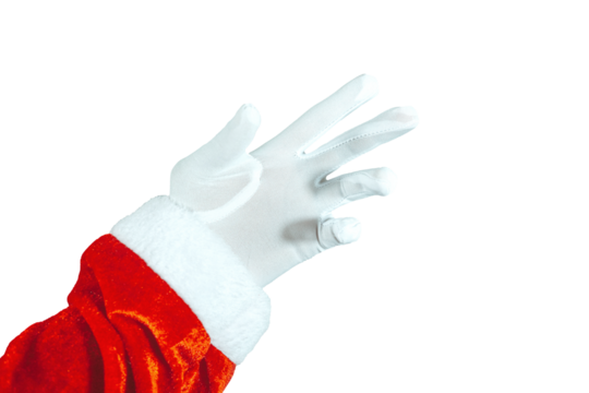 Santa Claus Hand in White Glove