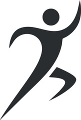 Stylized vector illustration of an active figure in motion, symbolizing fitness and dynamic movement for sports branding and design projects