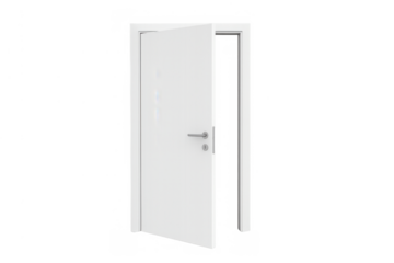 White door opening into a brightly lit space, symbolizing new beginnings, choices, and exciting solutions