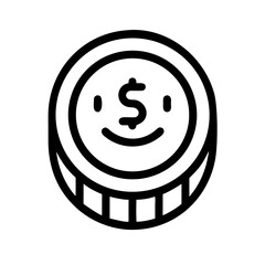 Smiling Dollar Coin Icon Representing Money and Financial Success