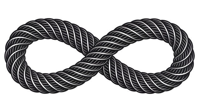Infinity symbol made of rope a vector illustration on a white background representing eternity and endlessness