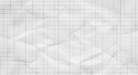 Wrinkled graph paper background with grid lines and textured surface.