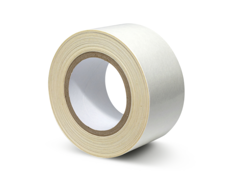 White adhesive tape roll on transparent background