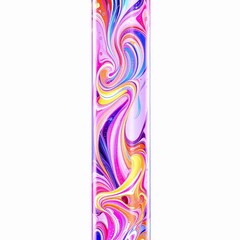 Swirling liquid abstract art with vibrant pink, purple, blue, and yellow hues isolated on white background