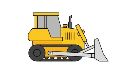 Yellow cartoon bulldozer