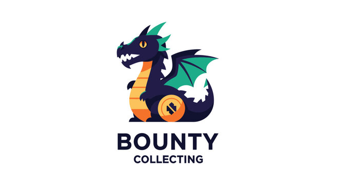 Cartoon dragon with a coin