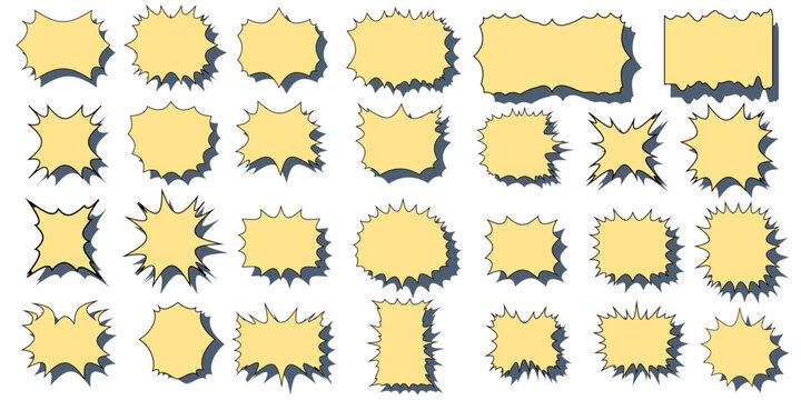 comic speech bubble set , frame, icon, manga , explotions design elements