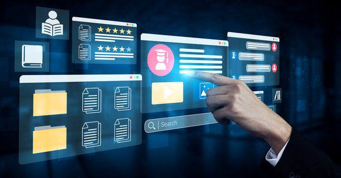 E-learning dashboard with student profiles, lesson ratings, and course content organization for online education Parse