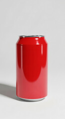 Fototapeta premium Shiny red soda can with blank label isolated on white background