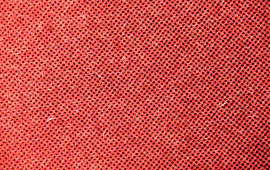 Macro of Black Halftone Dots on Bright Red Printed Surface