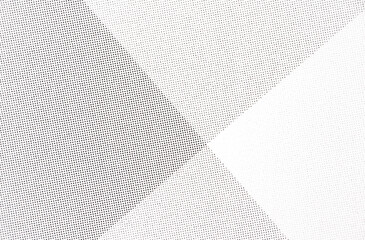 Macro of Black Halftone Dots Forming Overlapping Geometric Panels