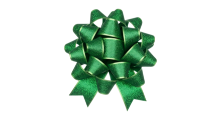 green ribbon isolated on transparent background