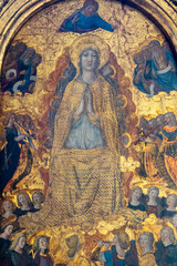 Painting (19th century) of Virgin Mary at prayer.