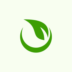 Modern Abstract Green Leaf Logo Symbol Organic