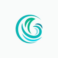 Modern Abstract Green Leaf Logo Symbol Organic