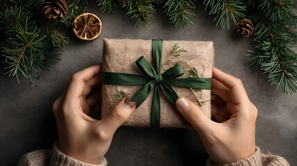 christmas gift in hand