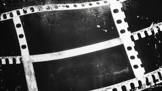 Grunge Filmstrip Black and White Abstract Composition