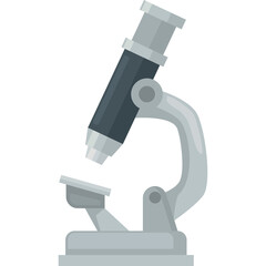 Pixel Art Microscope With Transparent Background In Gray And Black Colors Featuring A Scientific Laboratory Tool For Research And Education