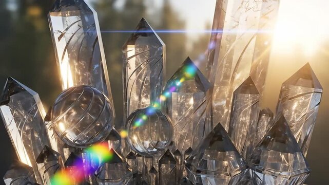 Captivating Crystal Formation A Mesmerizing Display of Light and Structure