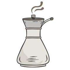 Hand-drawn Illustration of Coffee Pour Over
