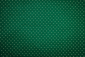 Green Fabric with White Polka Dots Texture