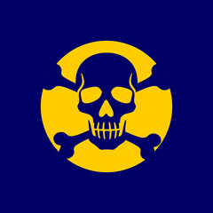 Skull illustration logo design, pirate symbol, skull head silhouette, ghost, adventure, head, skeleton, icon, graphic, death, logo, isolated, illustration, symbol, dead, horror, element, black