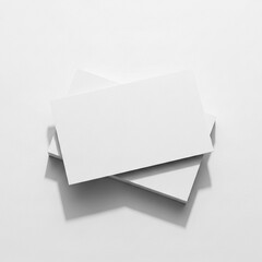 Clean Stack of Blank White Business Cards on a Minimalist Background