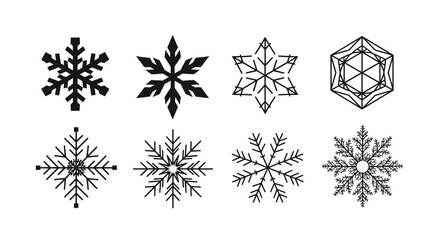 Elegant Snowflake Collection - Winters Delicate Artistry in Vector Form.