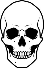 Obraz premium outline vector skull in black 