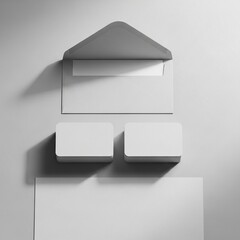 Clean White Stationery Mockup with Envelope, Cards, and Letterhead